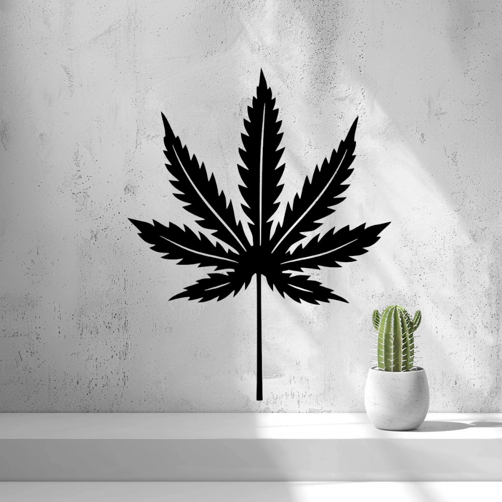 2D Cannabis Leaf Wall Art